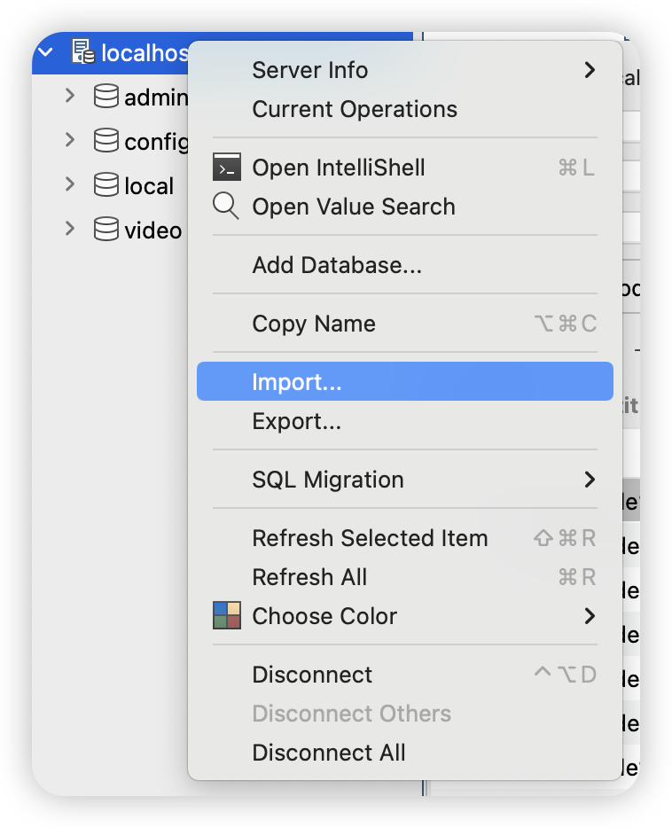 在此步中选择import